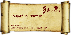 Zsupán Martin névjegykártya